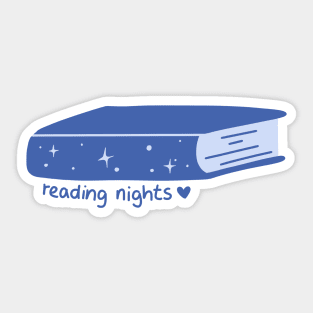 reading nights blue, magic book with stars for readers Sticker